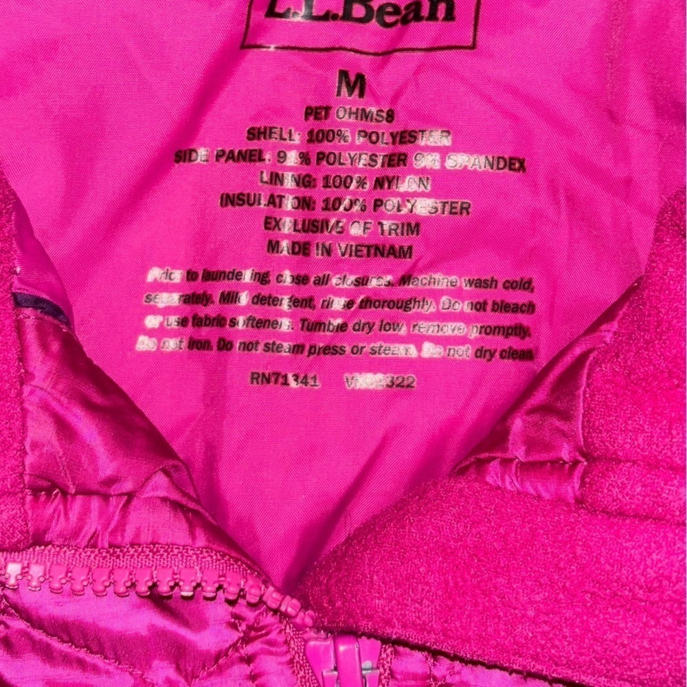 L. L. Bean Quilted Puffer Vest Fuchsia Pink Women’s M Feminine Girly Preppy Warm - Picture 9 of 13